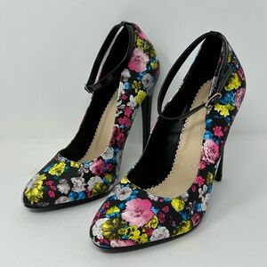Madison By ShoeDazzle Heels Women's Sz 9 Stiletto Closed Toe Floral Print I3